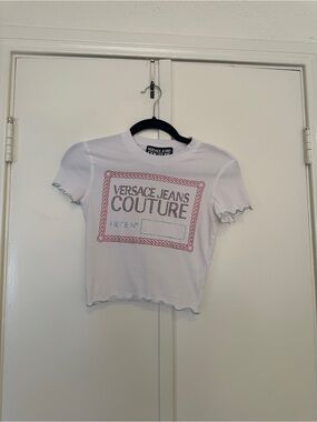 Versace Jeans Couture White Bedazzled Tshirt - XS